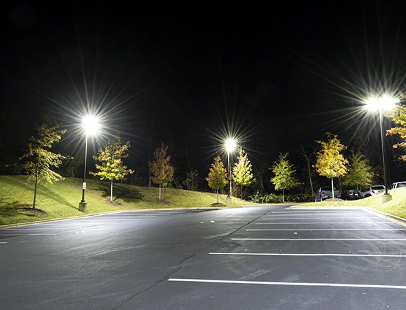 Motion sensor parking lights automatically illuminate the area by detecting and responding to approaching vehicles.